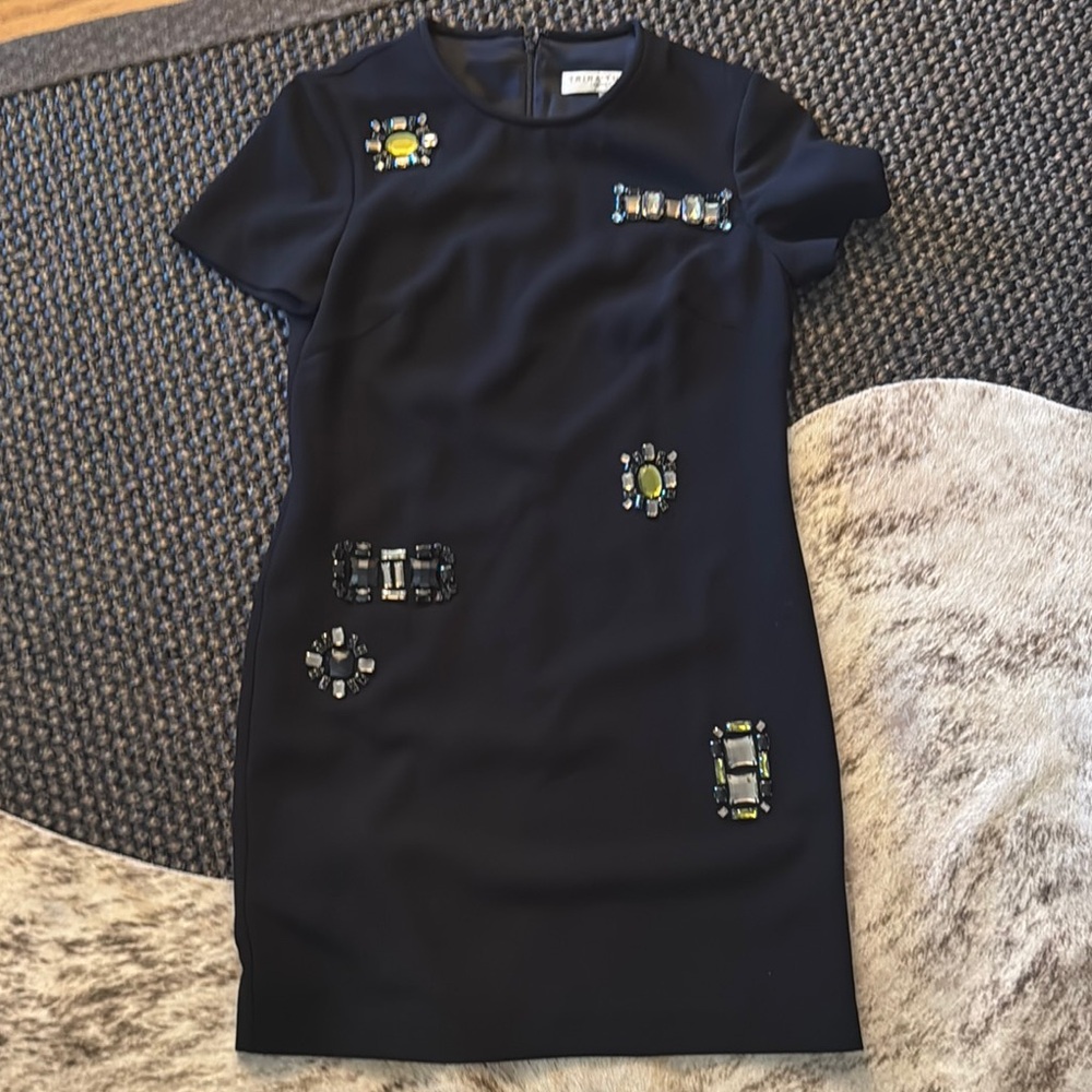 Trina Turk Black Dress with Jewel Embellishments